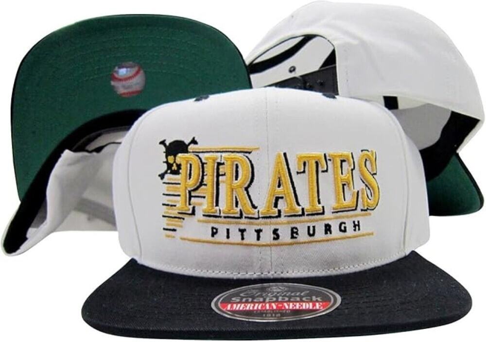 Vintage Pittsburgh Pirates American Needle White/Black Snapback Hat/Cap - NWT